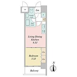プラウランド堀田 1LDKの間取図画像