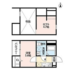 FeliceVita 1Kの間取図画像