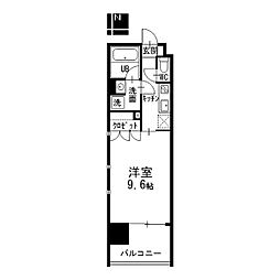 弥富通ライズ 1Kの間取図画像