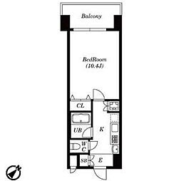 鶴舞パークヒルズ 1Kの間取図画像
