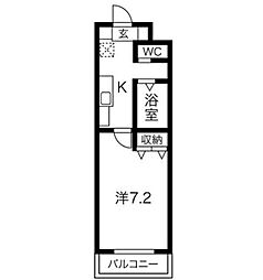 A・City中川 1Kの間取図画像