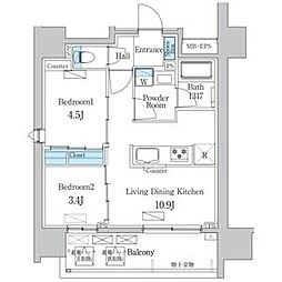 名古屋市千種区今池1丁目マンション 2LDKの間取図画像