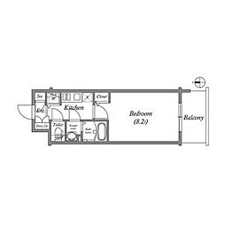 エスリード栄イーストスクエア 1Kの間取図画像