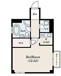 シュタットメゾン2 1Kの間取図画像