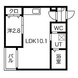 Warrenmotogo1 1LDKの間取図画像