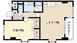 パークマノア 1LDKの間取図画像