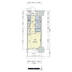 プレサンスNAGOYA本陣 1Kの間取図画像