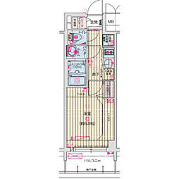 CRESTTAPP新栄 1Kの間取図画像