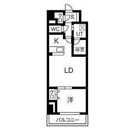 ロイジェント日吉II 1LDKの間取図画像