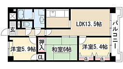 シティ・ライフ植田西 3LDKの間取図画像