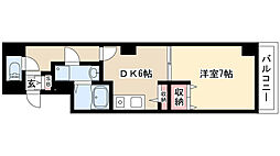 レジデンスカープ今池 1DKの間取図画像