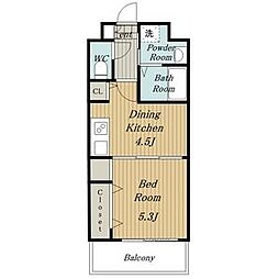 フォレスト9 1DKの間取図画像