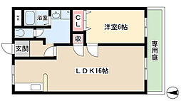 ファイン梅森 1LDKの間取図画像