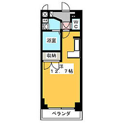 プレディアスタイル白川公園 ワンルームの間取図画像