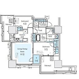 プラウドタワー名駅 1LDKの間取図画像