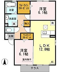 ビューコート 2LDKの間取図画像