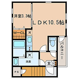 MilleGraines 1LDKの間取図画像
