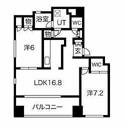 パシフィックコンフィート丸の内 2LDKの間取図画像