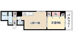 ボワ・ド・ブローニュ 1LDKの間取図画像