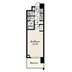 ラドゥセール本郷 1Kの間取図画像