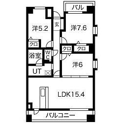 オベリスク寿 3LDKの間取図画像