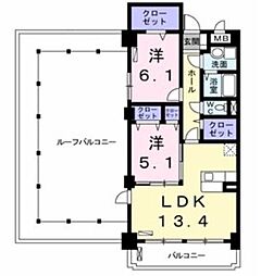 サンリットパインニードル 2LDKの間取図画像