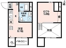 KAHALE小本 ワンルームの間取図画像