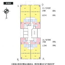 シティーライフ八田 1DKの間取図画像
