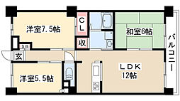ヒルトップ井上ビル 3LDKの間取図画像