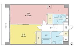 グランシャリオ覺王山 1LDKの間取図画像