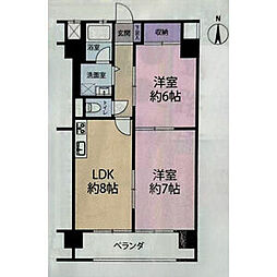 メゾン金山 2LDKの間取図画像
