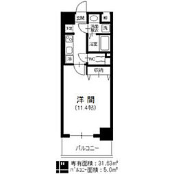 クピットガーデン千代田 1Kの間取図画像