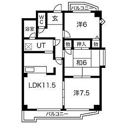 プルミエ瑞穂 3LDKの間取図画像