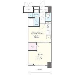 メイボートレス 1DKの間取図画像