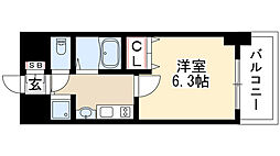 プレサンス大須観音駅前サクシード 1Kの間取図画像