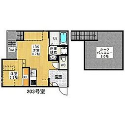 Grandtic伝馬町 1LDKの間取図画像