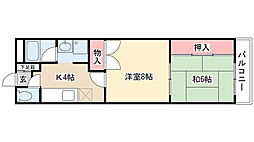 ENSHOW2 2DKの間取図画像