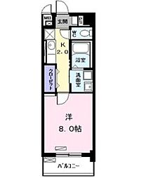 パークサイドグリーン 1Kの間取図画像