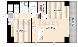 Arcus金山 2LDKの間取図画像