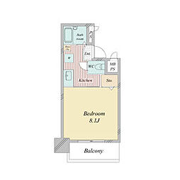 サンシャイン上前津 1Kの間取図画像