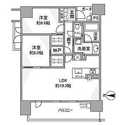 ポレスターザ・レジデンス 2LDKの間取図画像