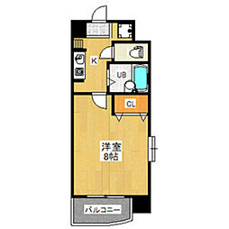 グランディール名駅 1Kの間取図画像