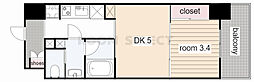 パークアクシス名古屋山王橋 1DKの間取図画像