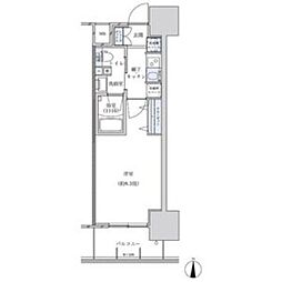 パークアクシス名古屋山王 1Kの間取図画像