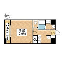 丹下キアーロ 1Kの間取図画像