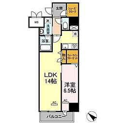 グランアビタシオンノリタケ 1LDKの間取図画像