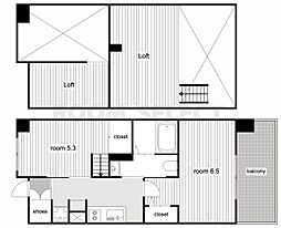エステムコート名古屋駅前CORE 2Kの間取図画像