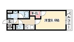 グランドコスモス 1Kの間取図画像