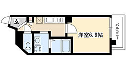 Kマンションつるまい2 1Kの間取図画像