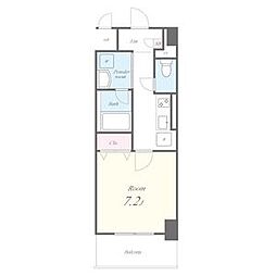 ボーデュキャナル幅下 1Kの間取図画像